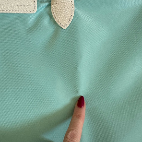NEW ✨RARE COLLECTOR LONGCHAMP X SARAH MORRIS 2014✨ Baby Blue / Turquoise / White - Picture 3 of 12